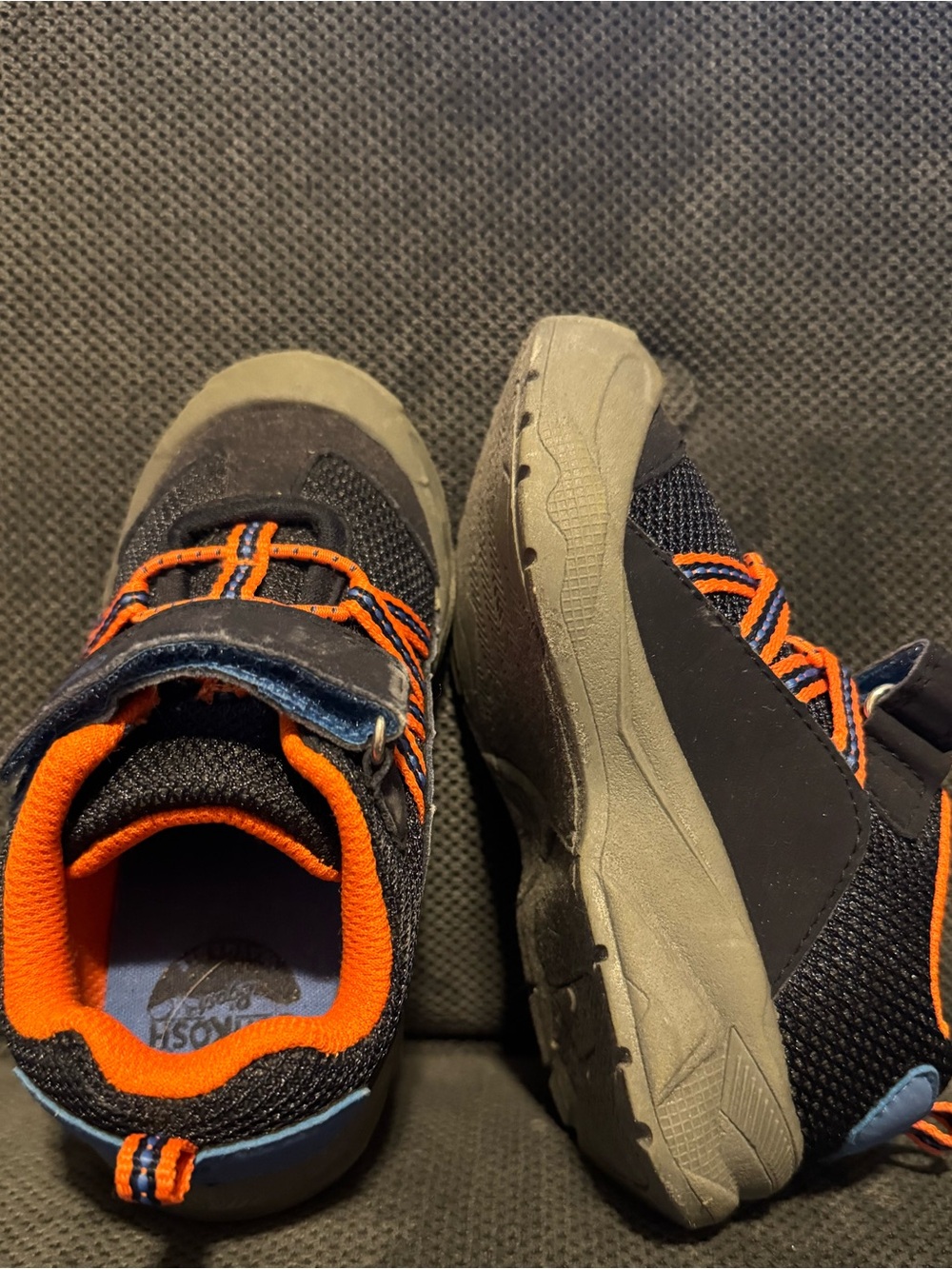 Kids Black and Orange Athletic Sneakers - Lightweight Comfort